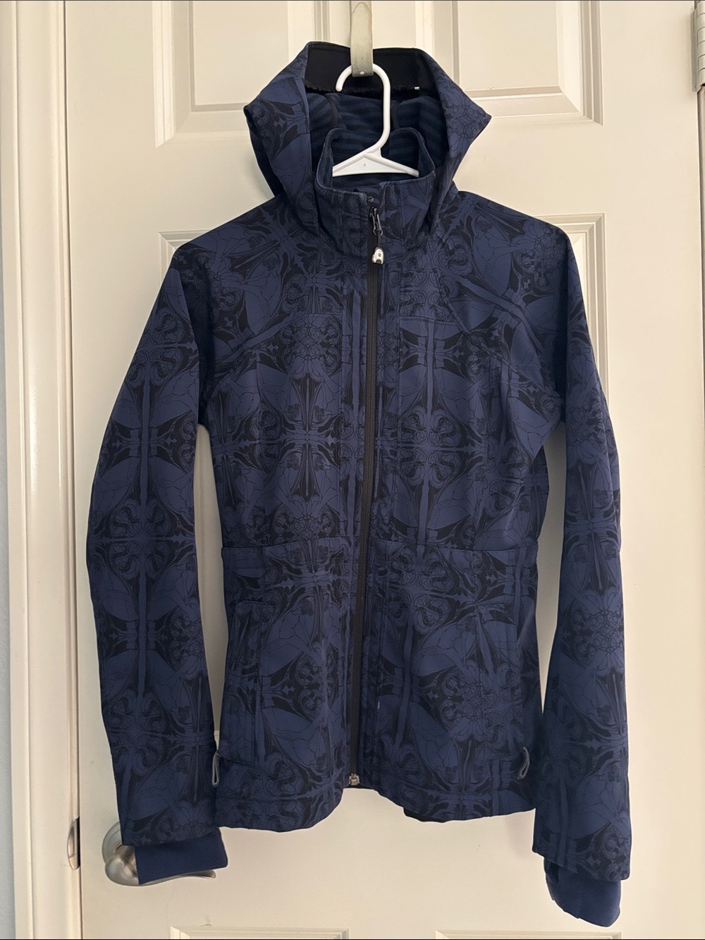 lululemon athletica Navy Patterned Hooded Jacket